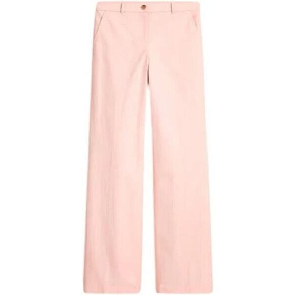 NWT J. Crew Full Length Wide Leg Trouser in Cotton Blend Pink 6P - Picture 1 of 7